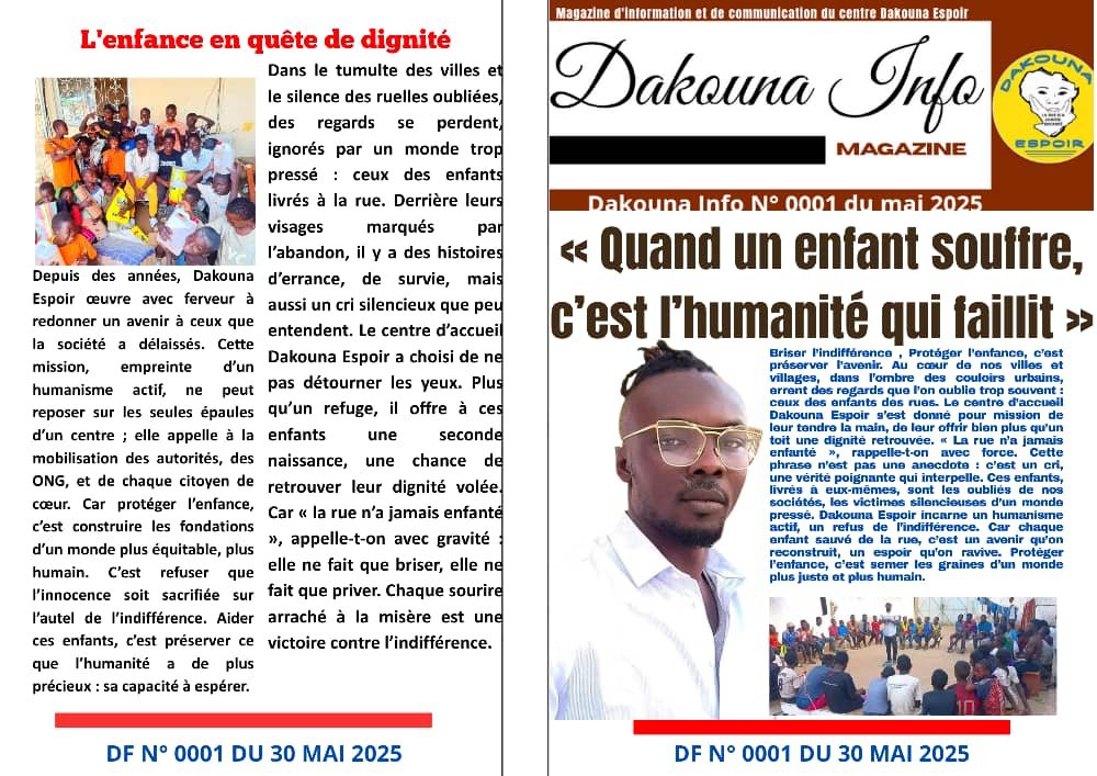 Magasine Quand un Enfant Souffre Ce l'humanité Qui Faillit